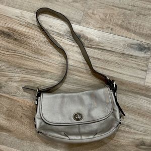 Coach pewter crossbody medium/ large size